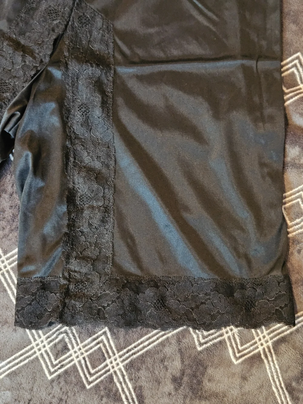 Vintage Lorraine Pettipants Black Lace-Trim Half Slip Shorts for Women